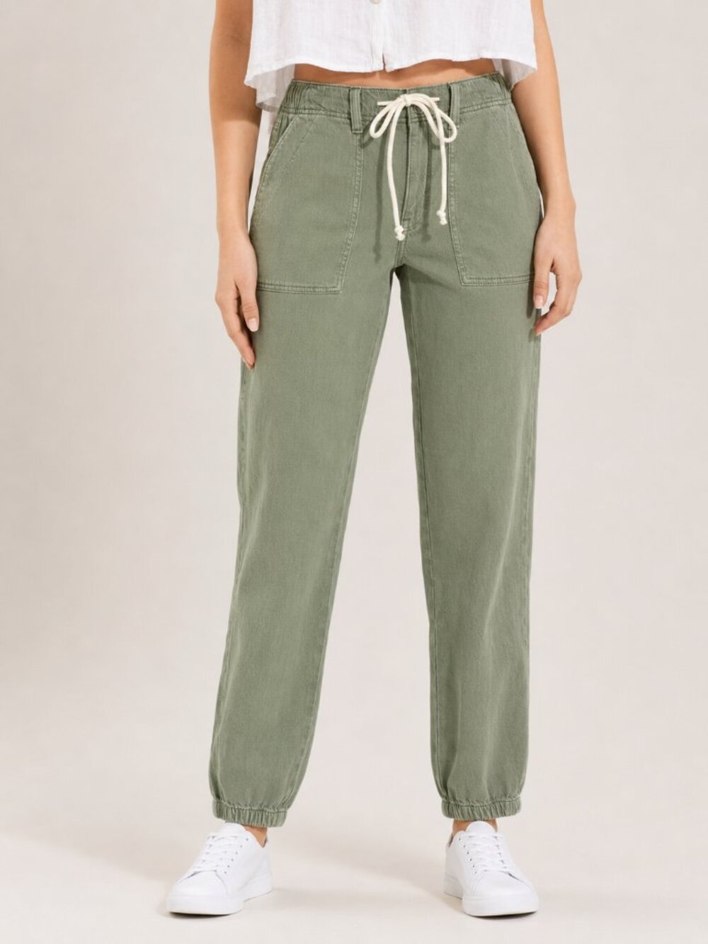 Utility Jogger Jeans Sage Green Drawstring Denim Y2K American Eagle 6